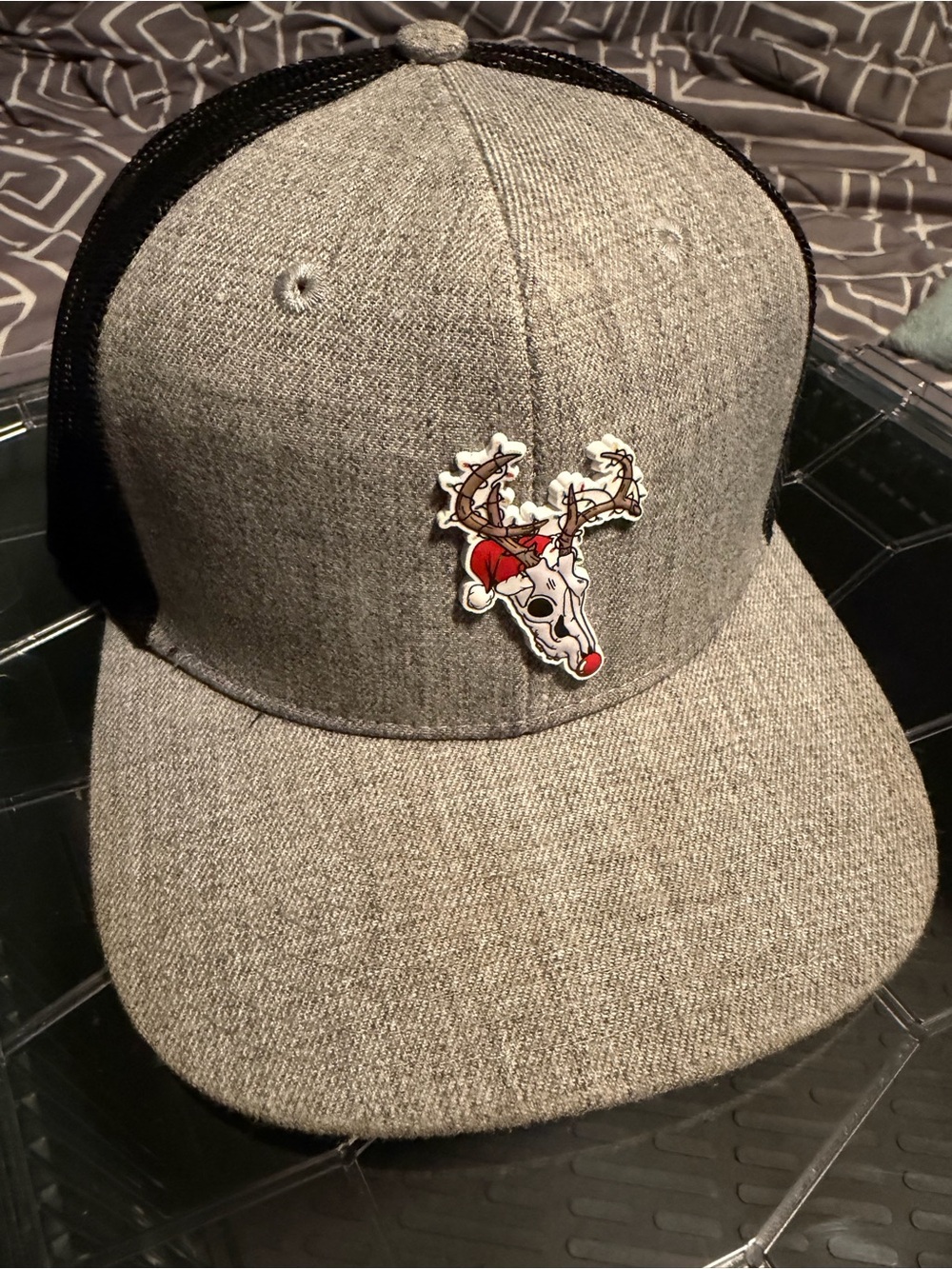 Branded Bills Christmas Reindeer Skull Trucker Hat